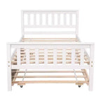 Lit simple avec lit gigogne, tête de lit et pied de lit pour chambre à coucher et chambre d'amis