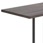 Plateau de table rectangulaire en bois massif, de qualité commerciale, pour intérieur, avec base en X en fonte résistante à la rouille de 23,5 x 29,5 (hauteur bar)