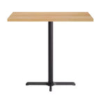 Plateau de table rectangulaire en bois massif, de qualité commerciale, pour intérieur, avec base en X en fonte résistante à la rouille de 23,5 x 29,5 (hauteur bar)