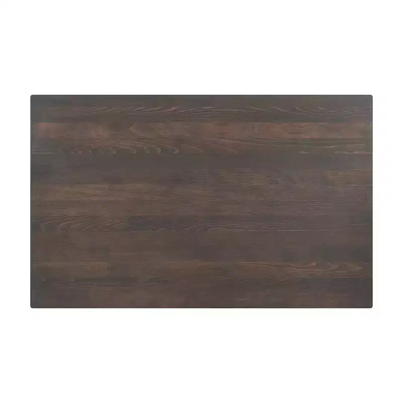 Plateau de table rectangulaire en bois massif, de qualité commerciale, pour intérieur, avec base en X en fonte résistante à la rouille de 23,5 x 29,5 (hauteur bar)