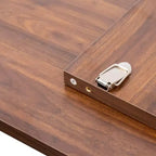Table à manger rectangulaire extensible avec piètement en X, noyer
