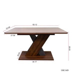 Table à manger rectangulaire extensible avec piètement en X, noyer