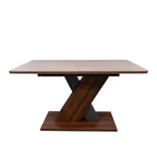 Table à manger rectangulaire extensible avec piètement en X, noyer