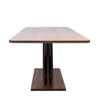 Table à manger rectangulaire extensible avec piètement en X, noyer