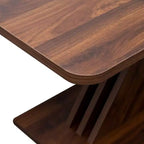 Table à manger rectangulaire extensible avec piètement en X, noyer