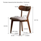 Chaises de salle à manger modernes avec assise rembourrée, chaises de cuisine en bois massif, chaises d'appoint sans accoudoirs pour salle à manger ou salon