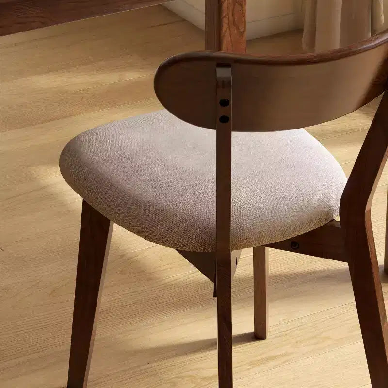 Chaises de salle à manger modernes avec assise rembourrée, chaises de cuisine en bois massif, chaises d'appoint sans accoudoirs pour salle à manger ou salon