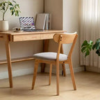 Chaises de salle à manger modernes avec assise rembourrée, chaises de cuisine en bois massif, chaises d'appoint sans accoudoirs pour salle à manger ou salon