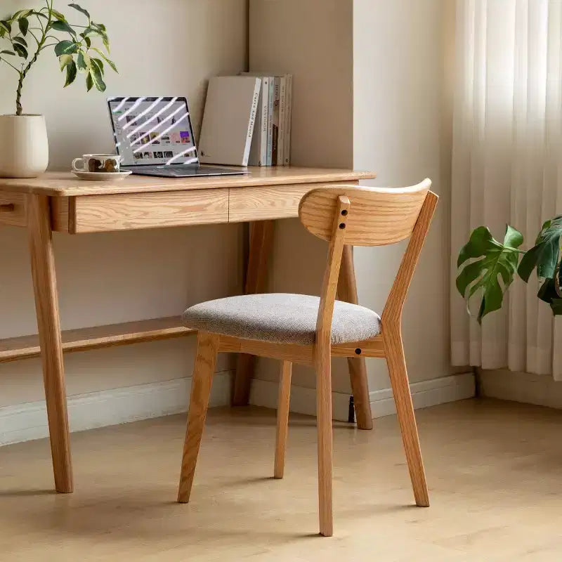Chaises de salle à manger modernes avec assise rembourrée, chaises de cuisine en bois massif, chaises d'appoint sans accoudoirs pour salle à manger ou salon