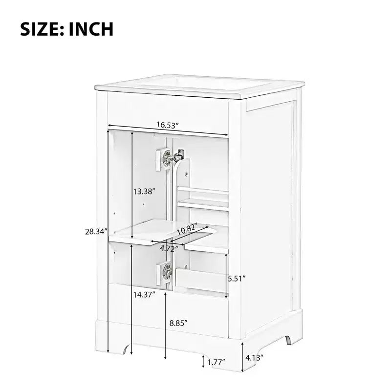 Meuble Lavabo Salle de Bain 50 cm avec Porte à Fermeture Douce Étagère de Rangement Réglable Noir