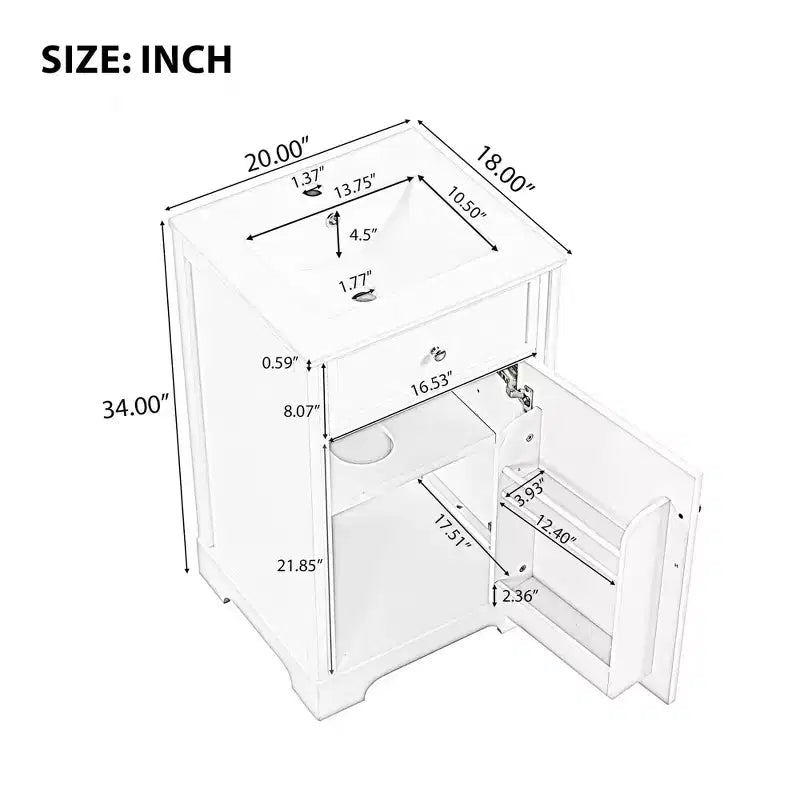 Meuble Lavabo Salle de Bain 50 cm avec Porte à Fermeture Douce Étagère de Rangement Réglable Noir