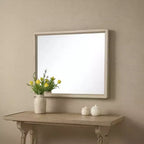 Royal Hampton Dresser Mirror, Beveled Glass, Oak Brown Solid Wood, 34x45