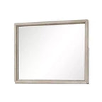 Miroir de commode, Verre biseauté, Bois massif Chêne Brun, 34x45