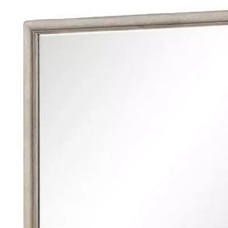 Miroir de commode, Verre biseauté, Bois massif Chêne Brun, 34x45
