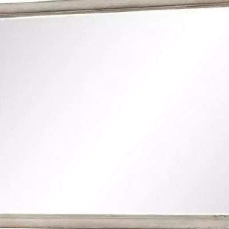 Miroir de commode, Verre biseauté, Bois massif Chêne Brun, 34x45