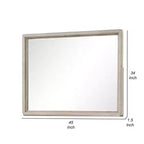 Miroir de commode, Verre biseauté, Bois massif Chêne Brun, 34x45