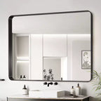 Miroir de salle de bain mural 20x30 pouces, miroir de courtoisie mural rectangulaire moderne avec cadre en aluminium pour salle de bain, chambre