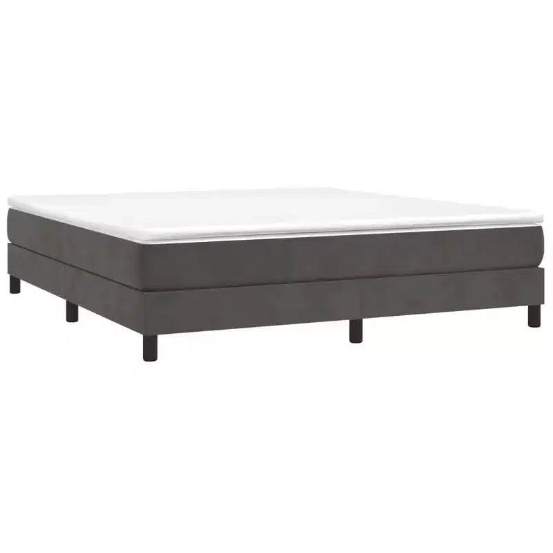 Cadre de lit Velours gris foncé, contreplaqué, bois composite King