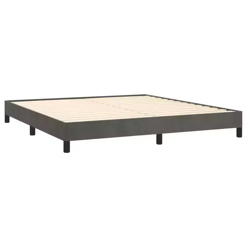 Cadre de lit Velours gris foncé, contreplaqué, bois composite King