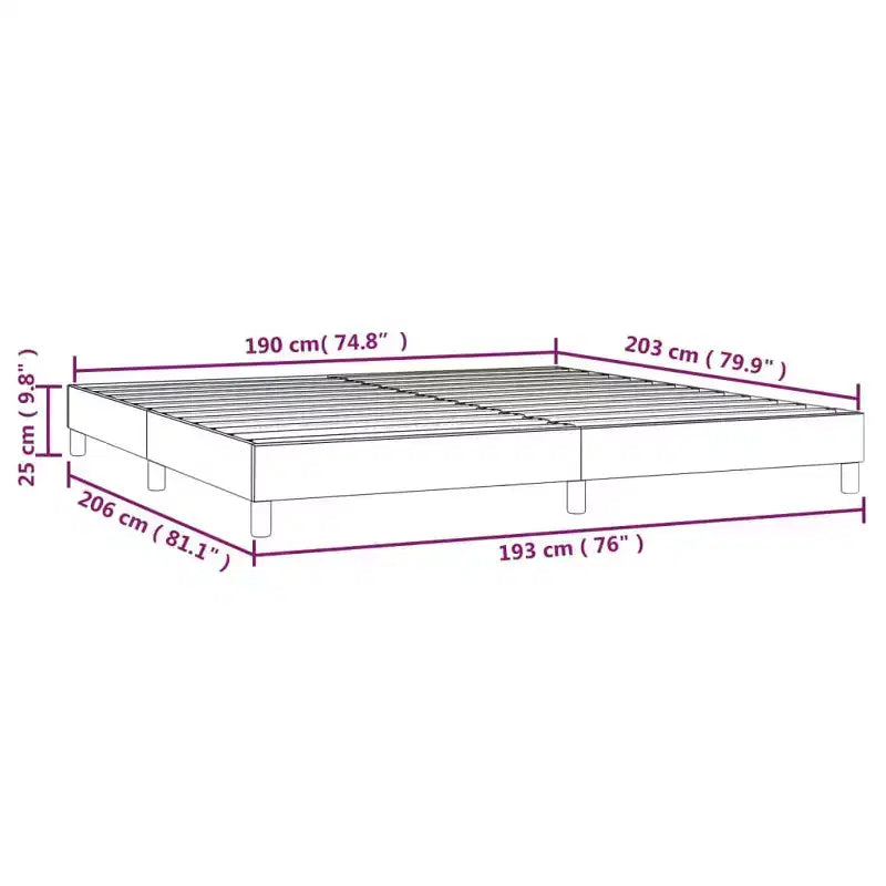Cadre de lit Velours gris foncé, contreplaqué, bois composite King
