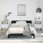 Bed Frame With Headboard Black Faux Leather Twin Bed Frame