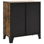 Meuble de rangement, classeur avec portes pour salon, en métal et bois d'ingénierie