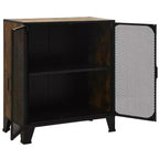 Meuble de rangement, classeur avec portes pour salon, en métal et bois d'ingénierie