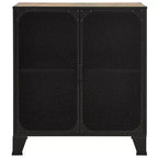 Meuble de rangement, classeur avec portes pour salon, en métal et bois d'ingénierie