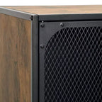 Meuble de rangement, classeur avec portes pour salon, en métal et bois d'ingénierie