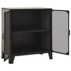 Meuble de rangement, classeur avec portes pour salon, en métal et bois d'ingénierie