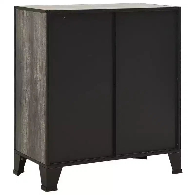 Meuble de rangement, classeur avec portes pour salon, en métal et bois d'ingénierie