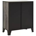 Meuble de rangement, classeur avec portes pour salon, en métal et bois d'ingénierie