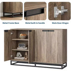 Meuble buffet de 140 cm de large avec 4 portes et étagères réglables, buffet de bar à café en bois pour salon, salle à manger, cuisine