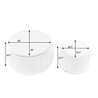 Pouf de rangement rond, Table d'appoint et repose-pieds 2-en-1 avec plateau amovible, 25 de diamètre, Aucun assemblage requis, Pouf pour salon, entrée