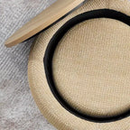 Pouf de rangement rond, Table d'appoint et repose-pieds 2-en-1 avec plateau amovible, 25 de diamètre, Aucun assemblage requis, Pouf pour salon, entrée