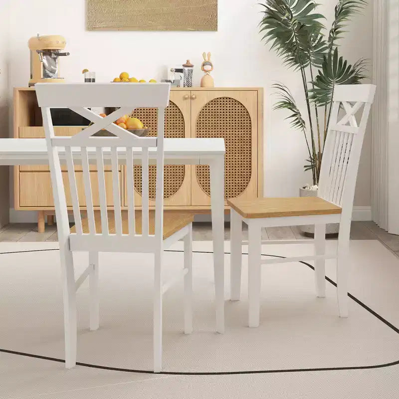 Chaise de salle à manger de ferme, chaise de cuisine en bois avec cadre en bois d'hévéa