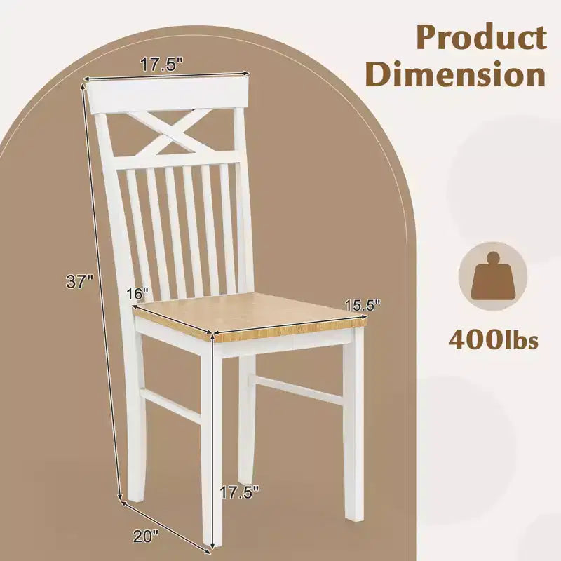 Chaise de salle à manger de ferme, chaise de cuisine en bois avec cadre en bois d'hévéa