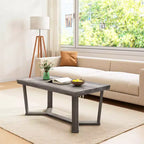 Table basse en bois d'hévéa massif avec piètement en croix, table d'appoint