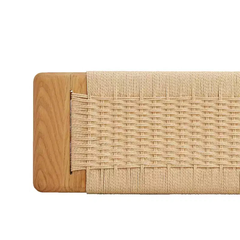 Banc de salle à manger en bois de chêne, bois durable avec assise tissée à la main, marron, taille unique, pour salle à manger, chambre à coucher, entrée ou salle de bain