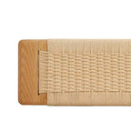Banc de salle à manger en bois de chêne, bois durable avec assise tissée à la main, marron, taille unique, pour salle à manger, chambre à coucher, entrée ou salle de bain