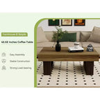 Table basse rectangulaire en bois brun rustique de 42,51 po