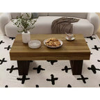 Table basse rectangulaire en bois brun rustique de 42,51 po