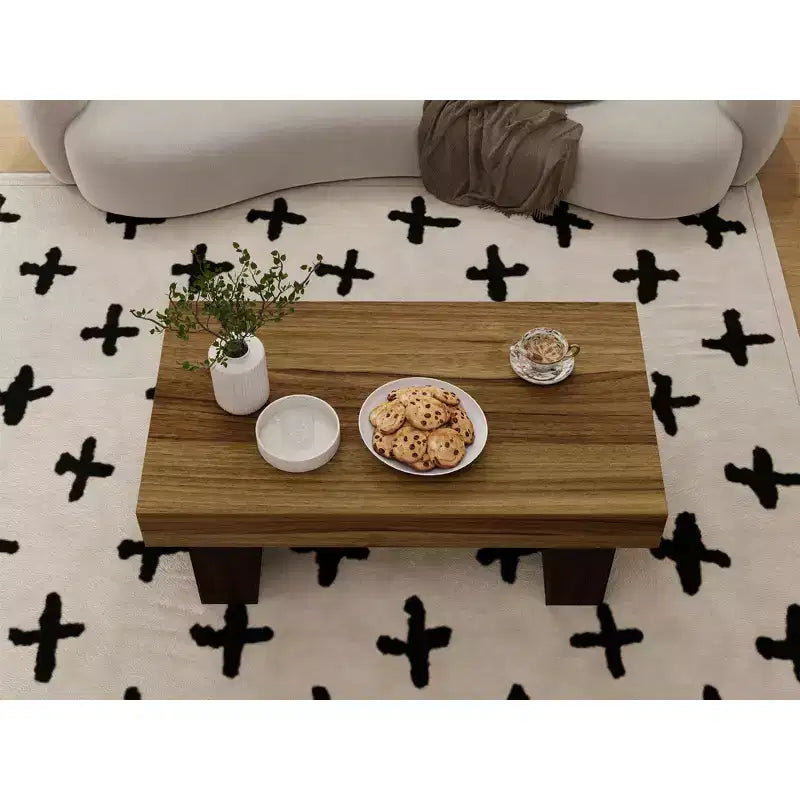 Table basse rectangulaire en bois brun rustique de 42,51 po