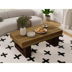Table basse rectangulaire en bois brun rustique de 42,51 po