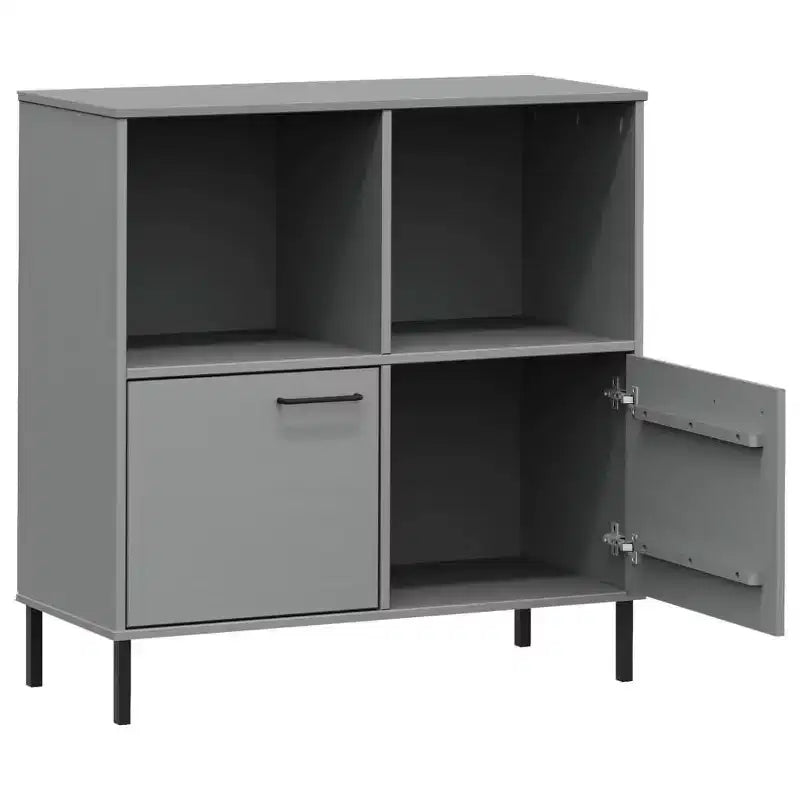 Bibliothèque armoire à pied métallique OSLO en bois massif