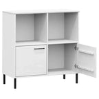 Bibliothèque armoire à pied métallique OSLO en bois massif