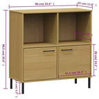 Bibliothèque armoire à pied métallique OSLO en bois massif
