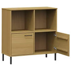 Bibliothèque armoire à pied métallique OSLO en bois massif