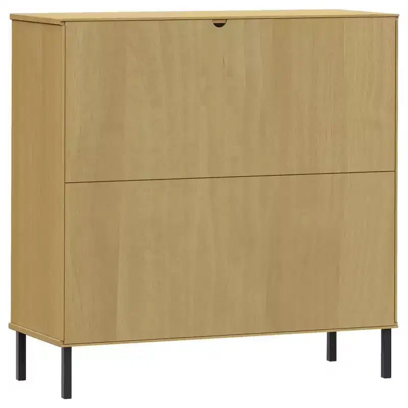 Bibliothèque armoire à pied métallique OSLO en bois massif