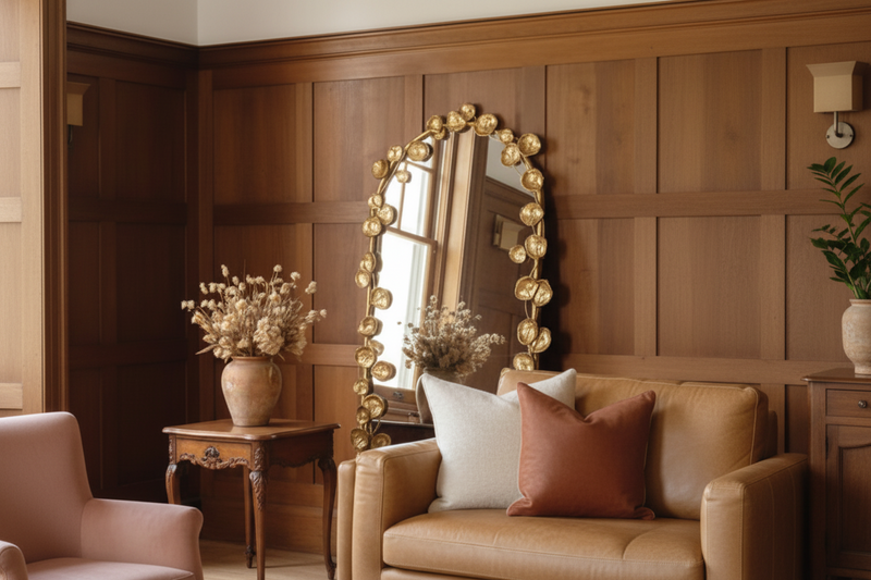 Miroir doré style français vintage